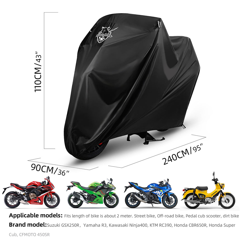 RHINOWALK F1001 L Size Motorcycle Cover Polyester Outdoor Anti-sun Waterproof Motorbike Cover Protector RHINOWALK F1001 L Size Motorcycle Cover Polyester Outdoor Anti-sun Waterproof Motorbike Cover Protector